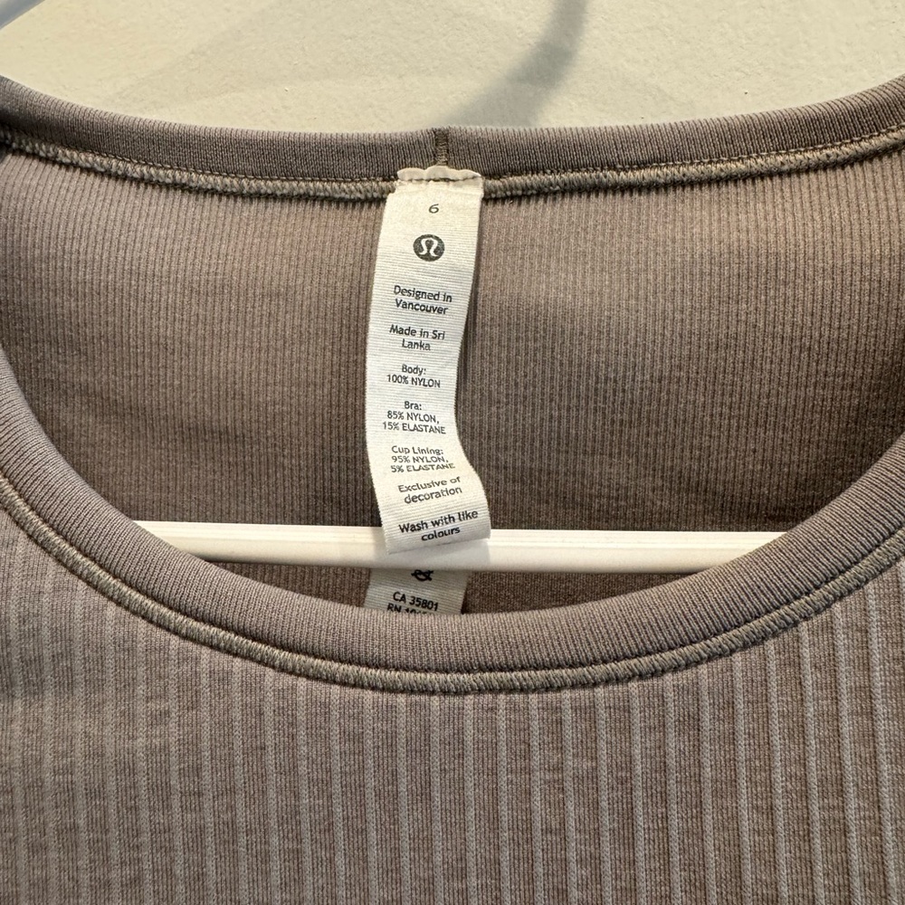 Lululemon ebb to street top grey sz 6 - Picture 2 of 2